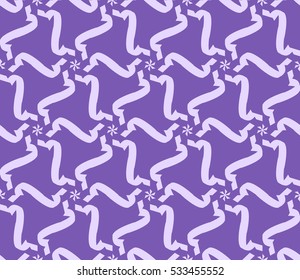 Abstract seamless pattern. Mirror geometric ornament. Vector illustration purple color
