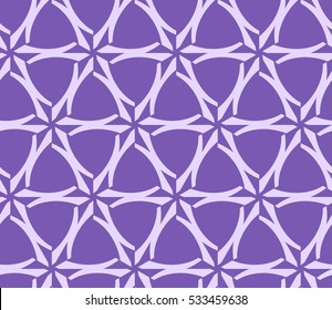 Abstract seamless pattern. Mirror geometric ornament. Vector illustration purple color