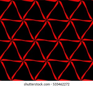 Abstract seamless pattern. Mirror geometric ornament. Vector illustration red color