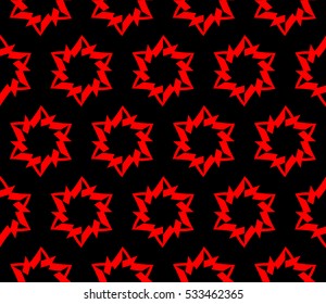 Abstract seamless pattern. Mirror geometric ornament. Vector illustration red color