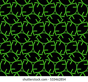 Abstract seamless pattern. Mirror geometric ornament. Vector illustration green color