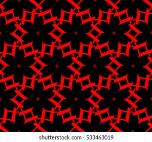 Abstract seamless pattern. Mirror geometric ornament. Vector illustration red color