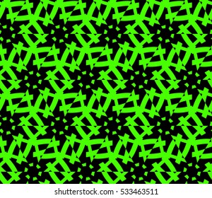 Abstract seamless pattern. Mirror geometric ornament. Vector illustration green color
