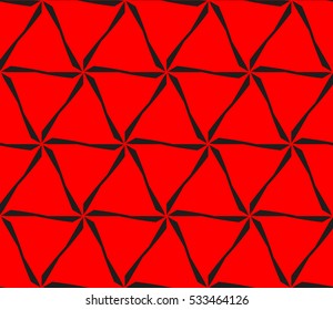 Abstract seamless pattern. Mirror geometric ornament. Vector illustration red color
