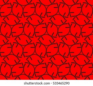 Abstract seamless pattern. Mirror geometric ornament. Vector illustration red color