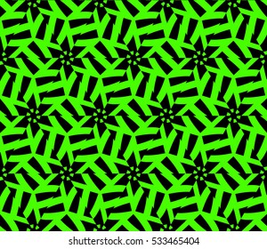 Abstract seamless pattern. Mirror geometric ornament. Vector illustration green color