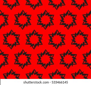 Abstract seamless pattern. Mirror geometric ornament. Vector illustration red color