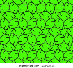 Abstract seamless pattern. Mirror geometric ornament. Vector illustration green color