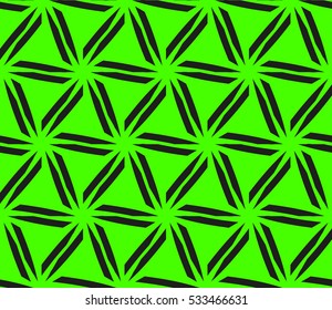 Abstract seamless pattern. Mirror geometric ornament. Vector illustration green color