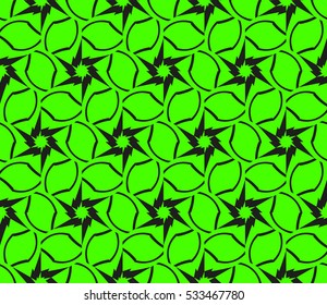 Abstract seamless pattern. Mirror geometric ornament. Vector illustration green color
