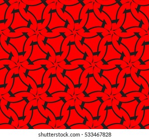 Abstract seamless pattern. Mirror geometric ornament. Vector illustration red color