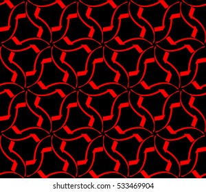 Abstract seamless pattern. Mirror geometric ornament. Vector illustration red color