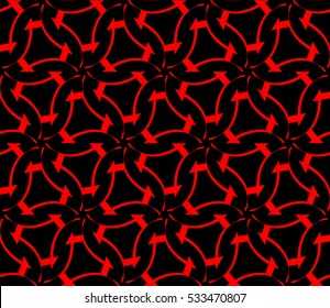 Abstract seamless pattern. Mirror geometric ornament. Vector illustration red color