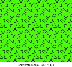 Abstract seamless pattern. Mirror geometric ornament. Vector illustration green color