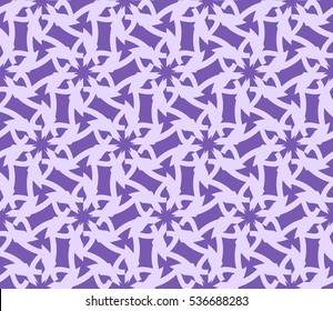 Abstract seamless pattern. Mirror geometric ornament. Vector illustration purple color