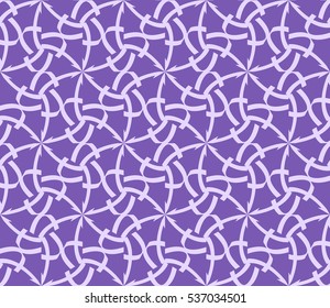 Abstract seamless pattern. Mirror geometric ornament. Vector illustration purple color