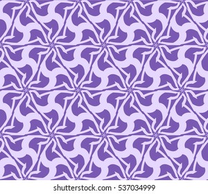 Abstract seamless pattern. Mirror geometric ornament. Vector illustration purple color