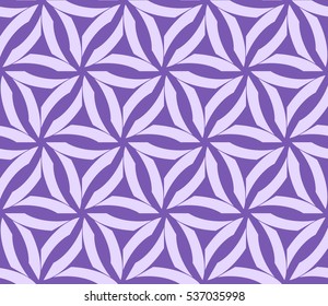 Abstract seamless pattern. Mirror geometric ornament. Vector illustration purple color
