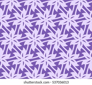 Abstract seamless pattern. Mirror geometric ornament. Vector illustration purple color