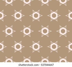 Abstract seamless pattern. Mirror geometric ornament. Vector illustration beige color