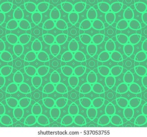 Abstract seamless pattern. Mirror geometric ornament. Vector illustration green color