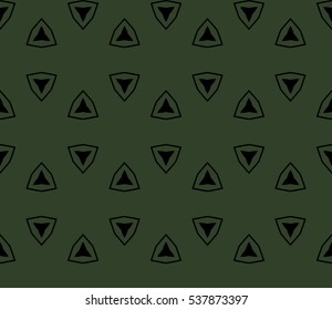 Abstract seamless pattern. Mirror geometric ornament. Vector illustration green color