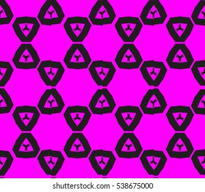 Abstract seamless pattern. Mirror geometric ornament. Vector illustration purple color