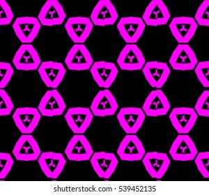 Abstract seamless pattern. Mirror geometric ornament. Vector illustration purple color