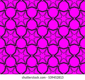 Abstract seamless pattern. Mirror geometric ornament. Vector illustration purple color