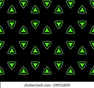 Abstract seamless pattern. Mirror geometric ornament. Vector illustration green color
