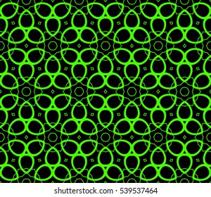 Abstract seamless pattern. Mirror geometric ornament. Vector illustration green color