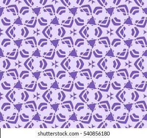 Abstract seamless pattern. Mirror geometric ornament. Vector illustration purple color