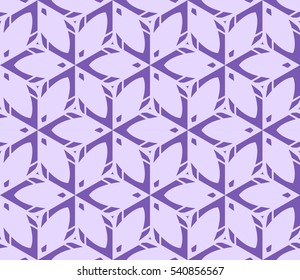 Abstract seamless pattern. Mirror geometric ornament. Vector illustration purple color