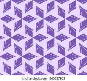 Abstract seamless pattern. Mirror geometric ornament. Vector illustration purple color