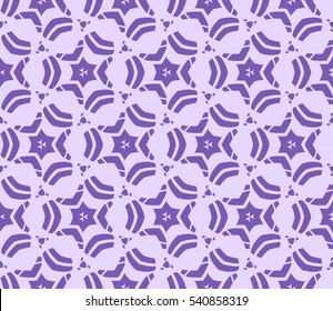 Abstract seamless pattern. Mirror geometric ornament. Vector illustration purple color