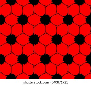 Abstract seamless pattern. Mirror geometric ornament. Vector illustration red color