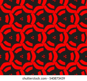 Abstract seamless pattern. Mirror geometric ornament. Vector illustration red color