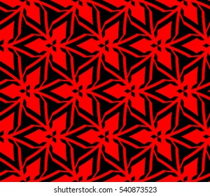 Abstract seamless pattern. Mirror geometric ornament. Vector illustration red color