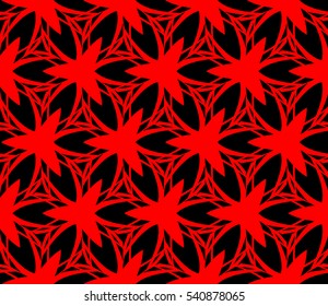 Abstract seamless pattern. Mirror geometric ornament. Vector illustration red color