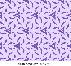 Abstract seamless pattern. Mirror geometric ornament. Vector illustration purple color