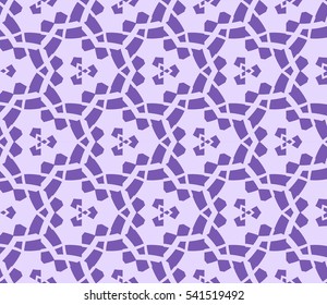 Abstract seamless pattern. Mirror geometric ornament. Vector illustration purple color