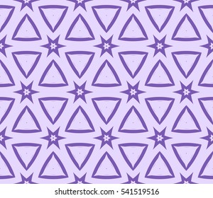 Abstract seamless pattern. Mirror geometric ornament. Vector illustration purple color