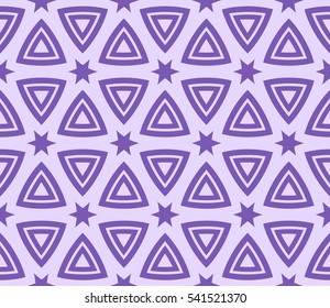Abstract seamless pattern. Mirror geometric ornament. Vector illustration purple color