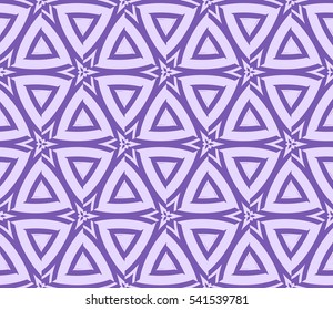 Abstract seamless pattern. Mirror geometric ornament. Vector illustration purple color