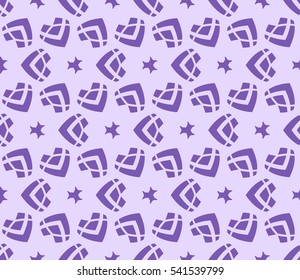 Abstract seamless pattern. Mirror geometric ornament. Vector illustration purple color