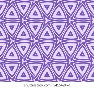 Abstract seamless pattern. Mirror geometric ornament. Vector illustration purple color