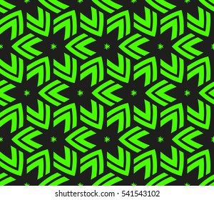 Abstract seamless pattern. Mirror geometric ornament. Vector illustration green color