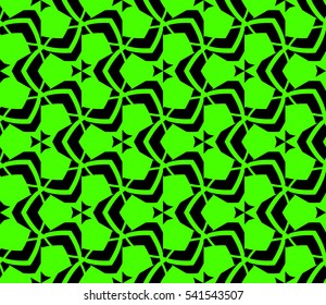 Abstract seamless pattern. Mirror geometric ornament. Vector illustration green color