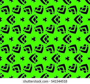 Abstract seamless pattern. Mirror geometric ornament. Vector illustration green color