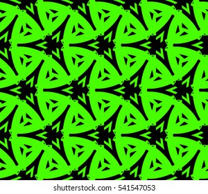 Abstract seamless pattern. Mirror geometric ornament. Vector illustration green color